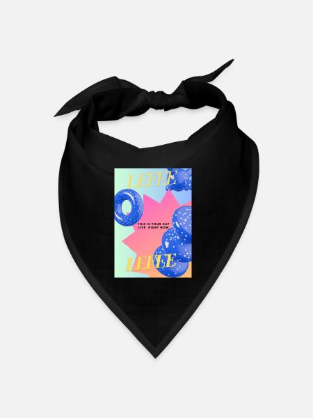 Lebe Dein Tag – bunte Ballon-Explosion - Bandana Dreieckstuch - Schwarz
