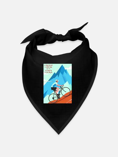 Das Rad und der Berg rufen - Bandana Dreieckstuch - Schwarz
