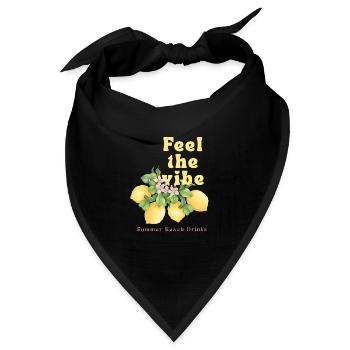 Feel the Vibe: Zitronenstrand Drinks - Bandana Dreieckstuch - Schwarz - Vorne
