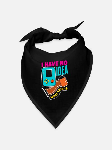 Keine Ahnung Was Das Ist - Lustiges Retro Design - Bandana Dreieckstuch - Schwarz
