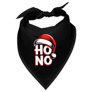 Ho No Weihnachts Logo mit Santa Hut - Bandana Dreieckstuch - Schwarz - Vorne