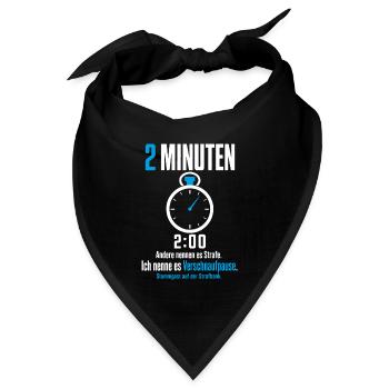 2 Minuten Verschnaufpause – Handball Zeitstrafe - Bandana Dreieckstuch - Schwarz - Vorne