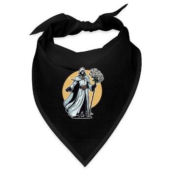 Sensenmann Blumen Illustration - Bandana Dreieckstuch - Schwarz - Vorne