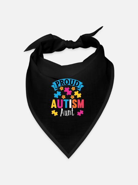 Autismus Mutter Tochter Sohn Autist Eltern Kind - Bandana Dreieckstuch - Schwarz