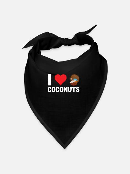 Kokosnuss Kokoswasser Palmenblätter Kokosmilch - Bandana Dreieckstuch - Schwarz