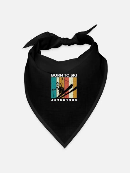 Skifahrer Abfahrt Berge Ski Sport Skier Skifahren - Bandana Dreieckstuch - Schwarz
