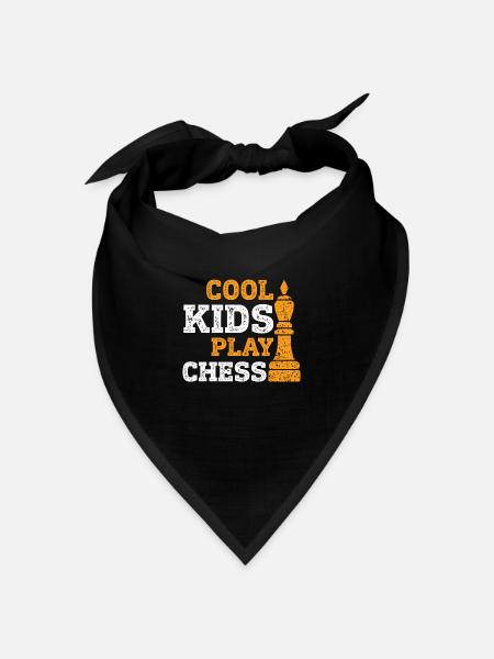 Schach Kinder - Bandana Dreieckstuch - Schwarz