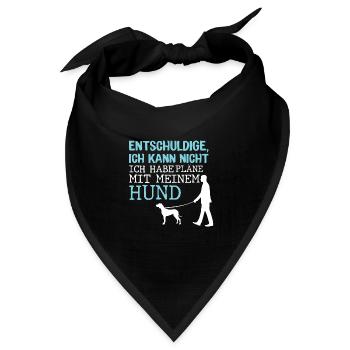 Hunde – Shirt Hundepapa Hundeglück Pfote Geschenk - Bandana Dreieckstuch - Schwarz - Vorne