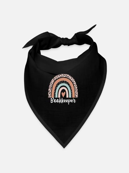Buchhalter Regenbogen Leopard Lustiger Buchhalter - Bandana Dreieckstuch - Schwarz