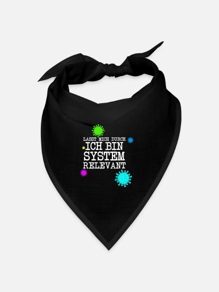 Systemrelevant Corona Virus Pandemie - Bandana Dreieckstuch - Schwarz