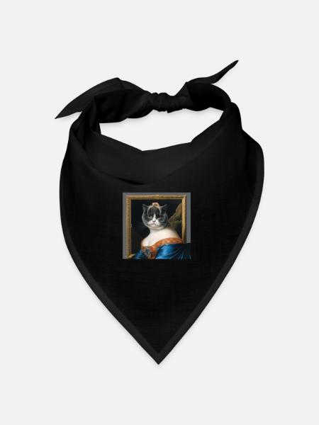 Cat Art History - Bandana Dreieckstuch - Schwarz