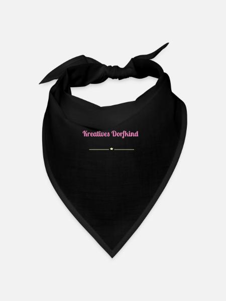 Kreatives Dorfkind - rosa - Bandana Dreieckstuch - Schwarz