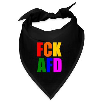 Fck afd - Bandana Dreieckstuch - Schwarz - Vorne