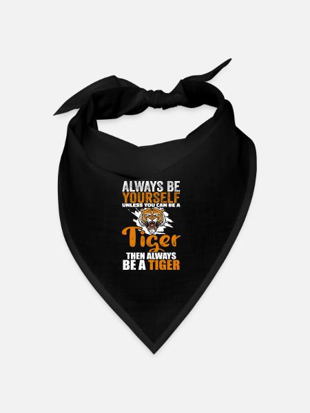 Tiger Lover, Sei du selbst Tiger, Lustiger Tiger - Bandana Dreieckstuch - Schwarz