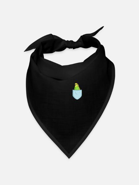 Wellensittich Brusttasche süß Vogel Haustier - Bandana Dreieckstuch - Schwarz