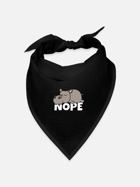 Nope Nilpferd Flusspferd Hippo - Bandana Dreieckstuch - Schwarz
