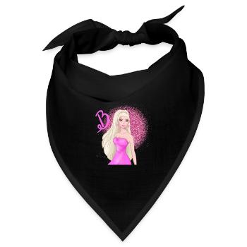 Kultpuppe in Pink - Bandana Dreieckstuch - Schwarz - Vorne