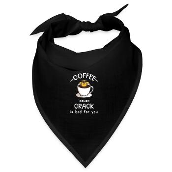 Lustige Comic Katze Koffein Kaffee Kaffeetrinker - Bandana Dreieckstuch - Schwarz - Vorne