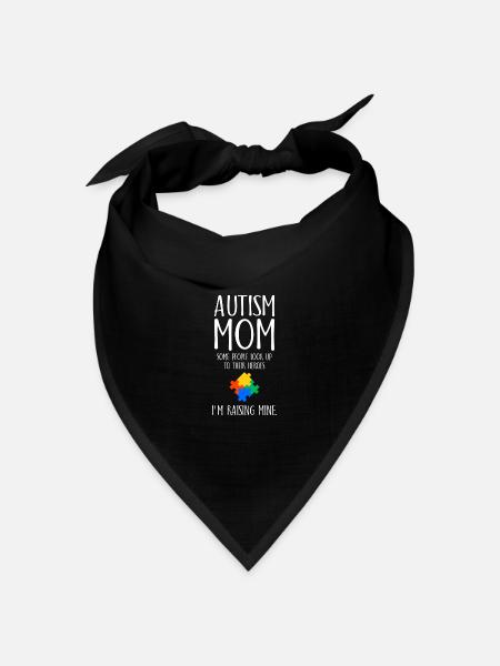 Autism Mom Awareness Autismus Geschenk - Bandana Dreieckstuch - Schwarz