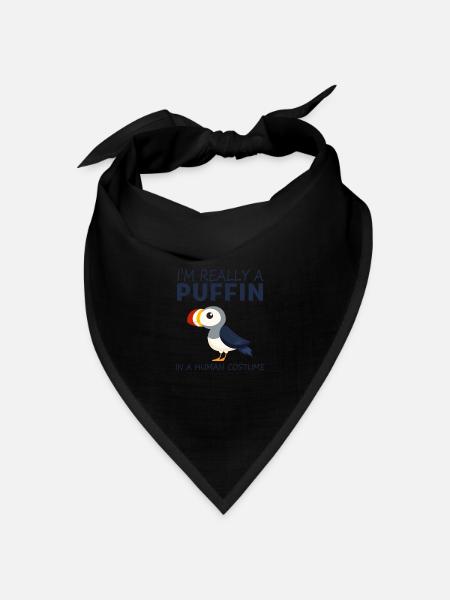 I`m really a Puffin in a Human Costume Lunde - Bandana Dreieckstuch - Schwarz