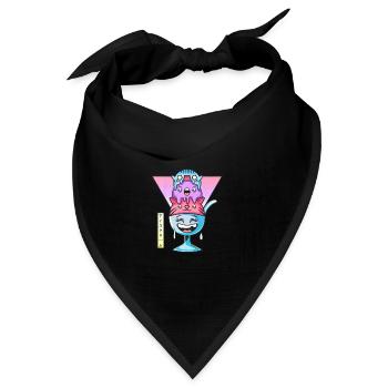 Kawaii Eis - Bandana Dreieckstuch - Schwarz - Vorne