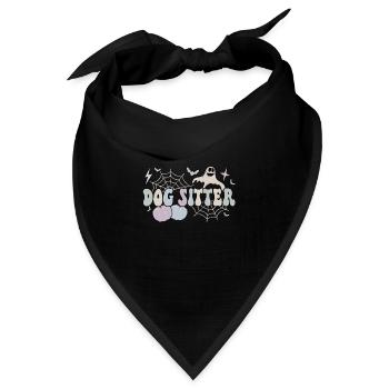 Spooky Dog Sitter Halloween Dog Sitting Gifts - Bandana Dreieckstuch - Schwarz - Vorne
