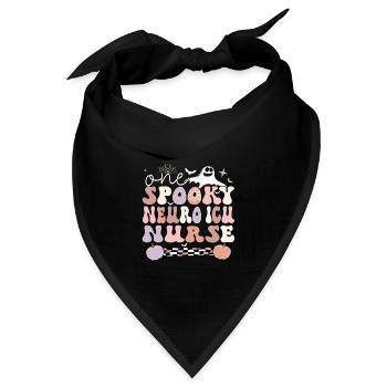 Neuro ICU Nurse Halloween Neurology ICU Gifts - Bandana Dreieckstuch - Schwarz - Vorne