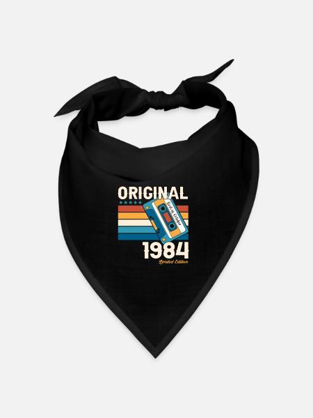 39. Geburtstag Mann Oktober Jahrgang 1984 Kassette - Bandana Dreieckstuch - Schwarz