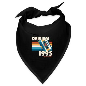 30. Geburtstag Geschenk Mann Kassette April 1995 - Bandana Dreieckstuch - Schwarz - Vorne
