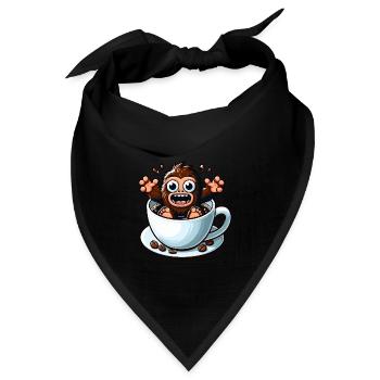 Bigfoot Kaffee Kaffeetrinker Kaffeeliebhaber - Bandana Dreieckstuch - Schwarz - Vorne