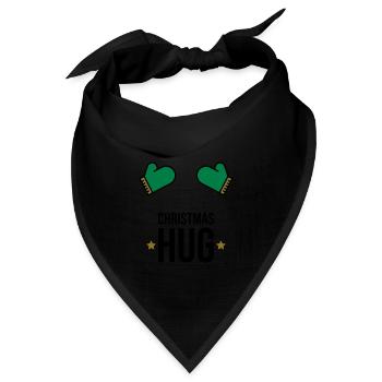 Weihnachten Umarmung Winter Handschuhe Geschenk - Bandana Dreieckstuch - Schwarz - Vorne
