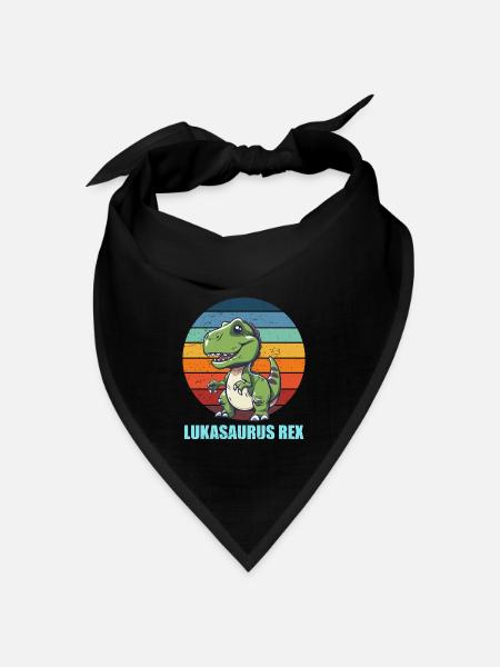 Lukasaurus Rex Geschenkidee für Luka und Lukas - Bandana Dreieckstuch - Schwarz