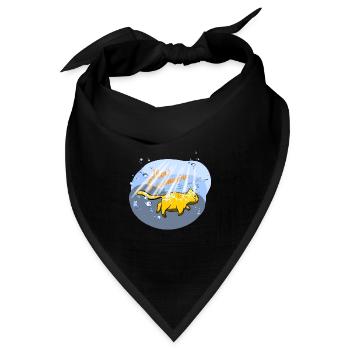 Yellow Catmarine - Bandana Dreieckstuch - Schwarz - Vorne
