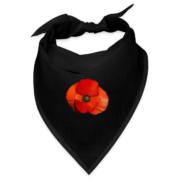 Mohnblume Blüte - Bandana Dreieckstuch - Schwarz - Vorne