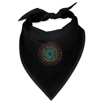 Selbst gestalten Regenbogen Kreisel Hintergrund - Bandana Dreieckstuch - Schwarz - Vorne