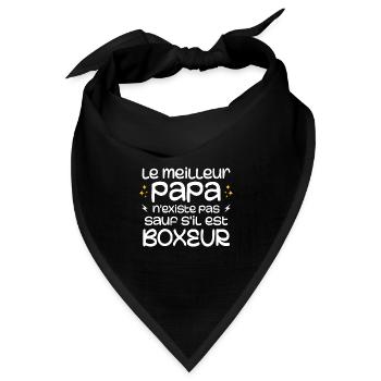 Den besten Vater gibt es nur, wenn er ein Boxer ist - Bandana Dreieckstuch - Schwarz - Vorne