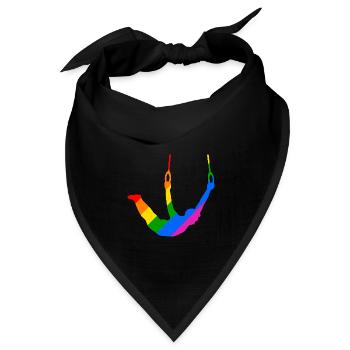 Ringturnen im Farbenrausch - Bandana Dreieckstuch - Schwarz - Vorne