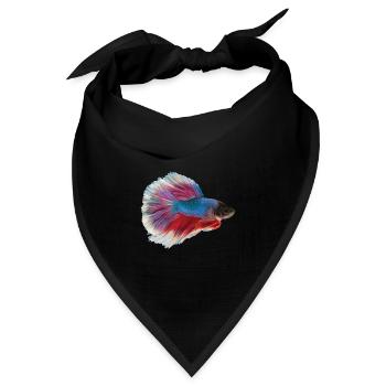 Kampffisch Aquaristik Gesichtsmaske - Bandana Dreieckstuch - Schwarz - Vorne