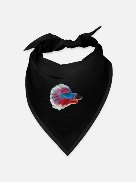 Kampffisch Aquaristik Gesichtsmaske - Bandana Dreieckstuch - Schwarz