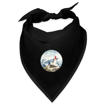 Lindesnes / Norwegen Südkap Souvenir - Bandana Dreieckstuch - Schwarz - Vorne