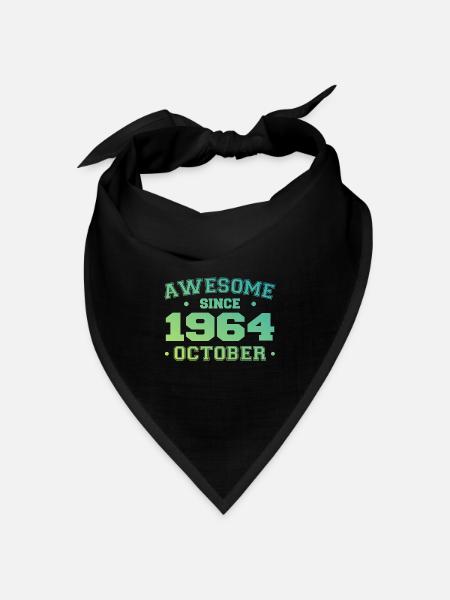 Oktober 1964 - Oktober 1964 Geburtstagsgeschenk - Bandana Dreieckstuch - Schwarz