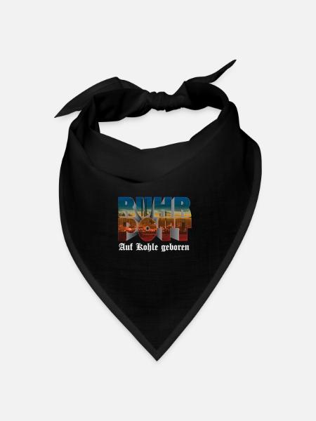 Ruhrpott | Ruhrgebiet | Auf Kohle geboren - Bandana Dreieckstuch - Schwarz