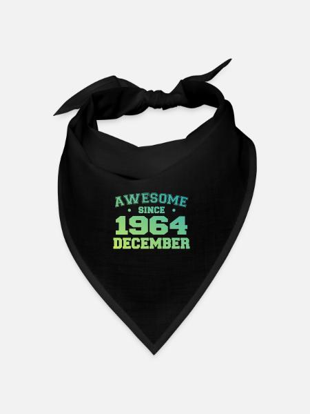 Dezember 1964 Geburtstag - Dezember 1964 Geschenk - Bandana Dreieckstuch - Schwarz