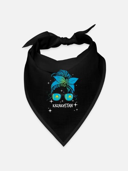 Kasachstan - Bandana Dreieckstuch - Schwarz