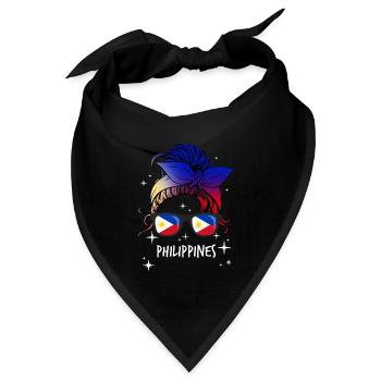 Philippinen - Bandana Dreieckstuch - Schwarz - Vorne