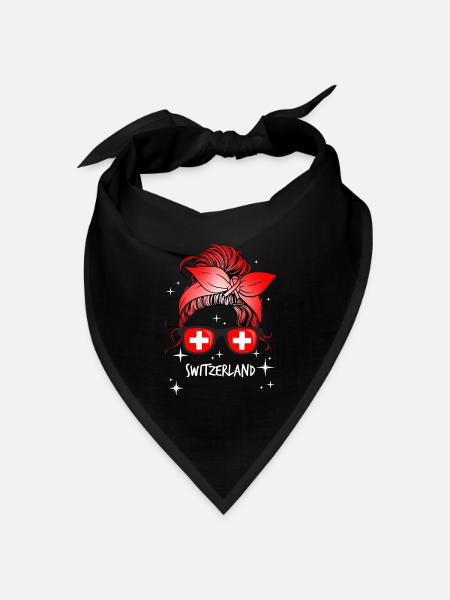 Schweiz - Bandana Dreieckstuch - Schwarz