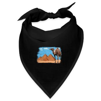 Kamel vor Pyramiden - Bandana Dreieckstuch - Schwarz - Vorne