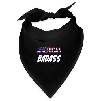 American Badass - real American Dude! - Bandana Dreieckstuch - Schwarz - Vorne