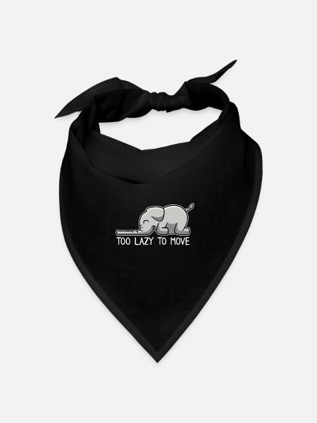 Elefant too lazy to move - Bandana Dreieckstuch - Schwarz