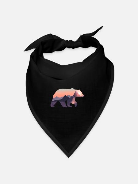 Bär - Bandana Dreieckstuch - Schwarz